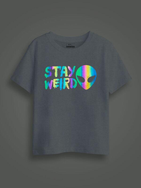 Stay Weird Rainbow Reflective Kids Glow Tshirt