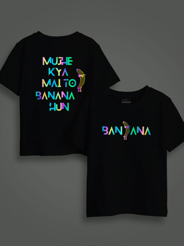 Banana Rainbow Reflective Kids Glow Tshirt