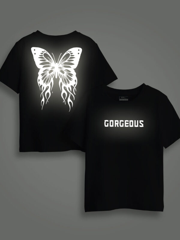 Gorgeous Butterfly Reflective Kids Glow Tshirt