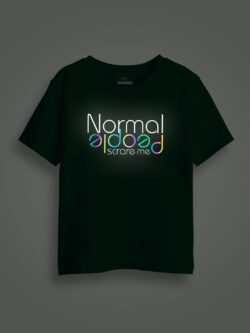 Normal People Scares Me Rainbow Reflective Kids Glow Tshirt