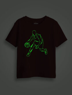 Basket Ball player Kids Glow Tshirt