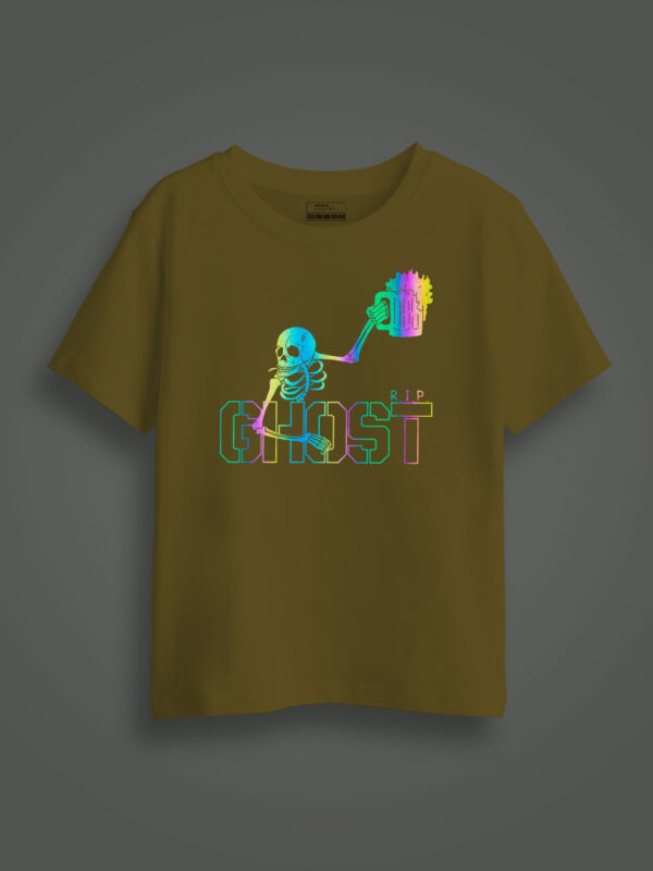 Ghost Beer Rainbow Reflective Kids Glow Tshirt