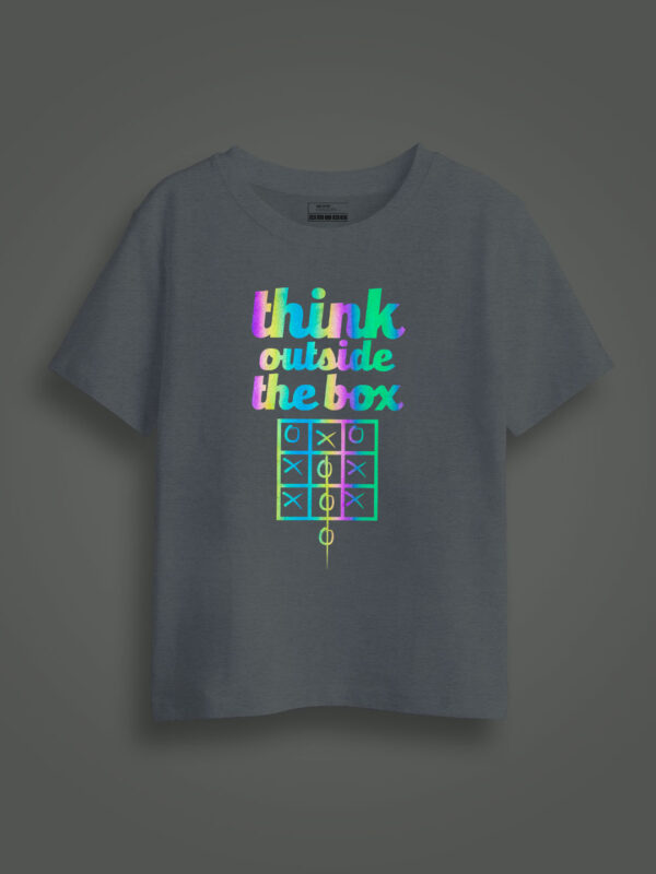 Think Out Side the Box Rainbow Reflective Kids Glow Tshirt