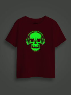 Music Lover Skull Kids Glow Tshirt