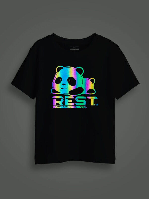 Panda Rainbow Reflective Kids Glow Tshirt