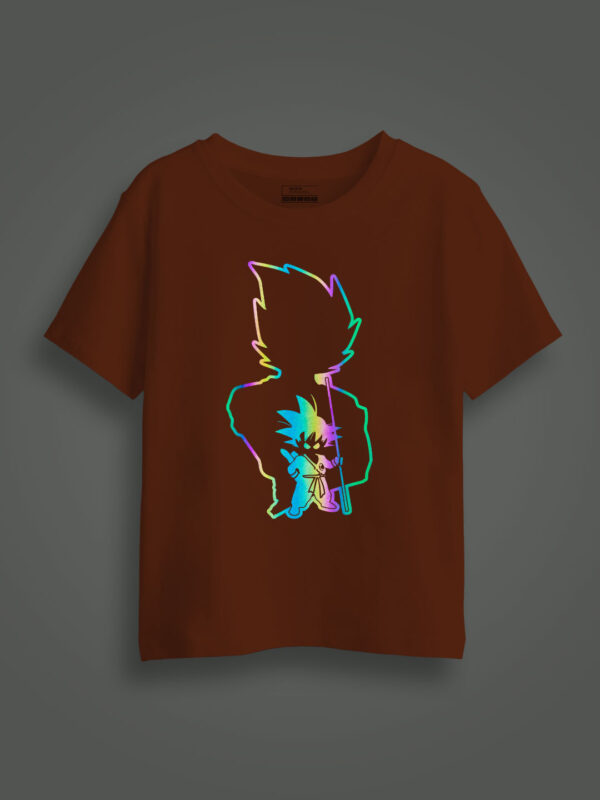 Goku Fighter Rainbow Reflective Kids Glow Tshirt