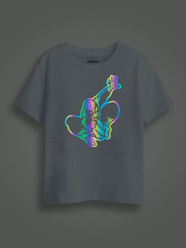 Spider Man Rainbow Reflective Kids Glow Tshirt