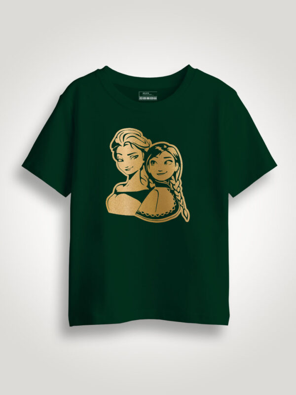 Anna Elsa Frozen Gold Printed Kids Tshirt