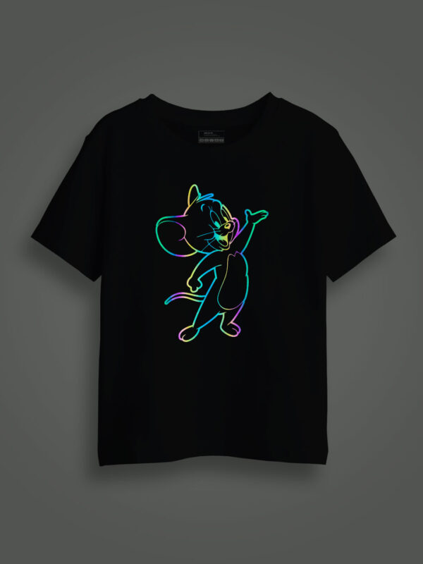 Cute Jerry Rainbow Reflective Kids Glow Tshirt