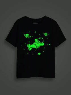 Astronaut with Stars Kids Glow Tshirt