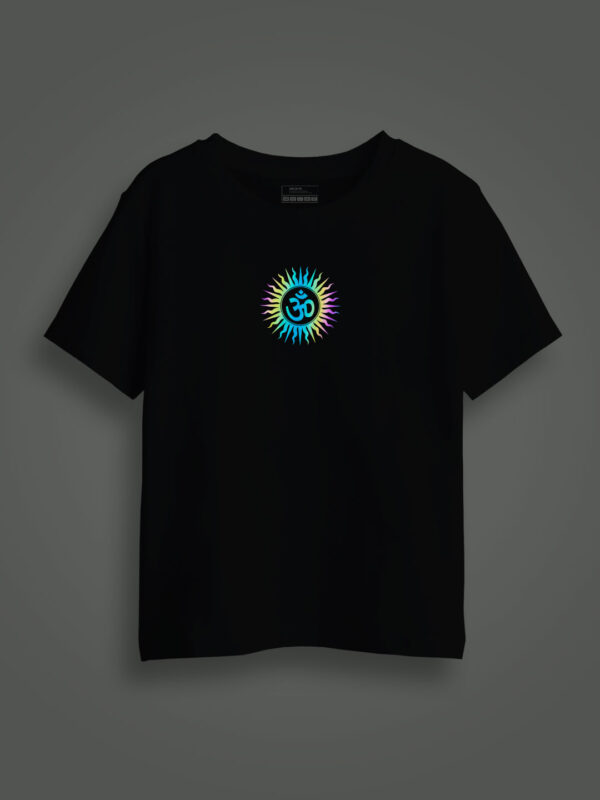 Om Rainbow Reflective Kids Glow Tshirt