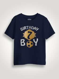 Bithday Boy 7 Gold Printed Kids Tshirt