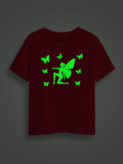 Angle with Butterfly Kids Glow Tshirt