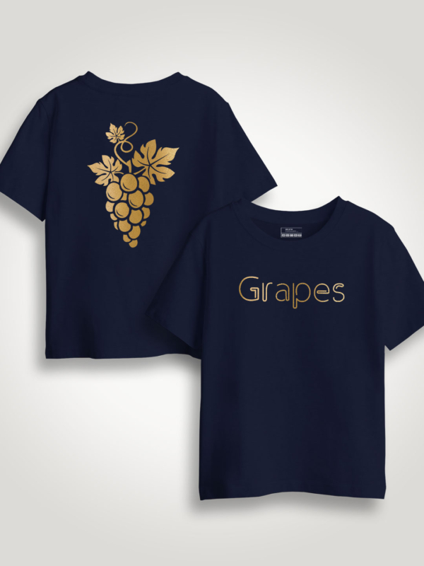 Grapes Gold Printed Kids Tshirt