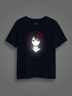 Cute Anime Girl Reflective Kids Glow Tshirt