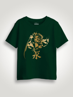 Tanjiro Kamado Gold Printed Kids Tshirt