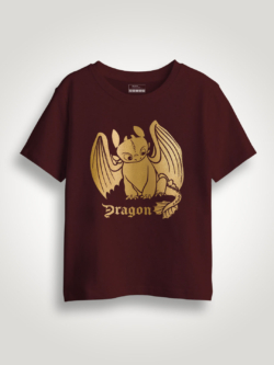 Toothless Dragon Gold Printed Kids Tshirt