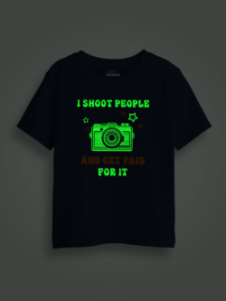 I Shoot People and Get paid Kids Glow Tshirt