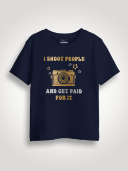 I Shoot People and Get paid Gold Printed Kids Tshirt