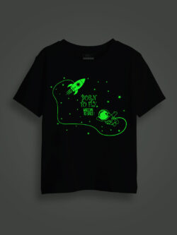 Astronaut Born to Fly Kids Glow Tshirt