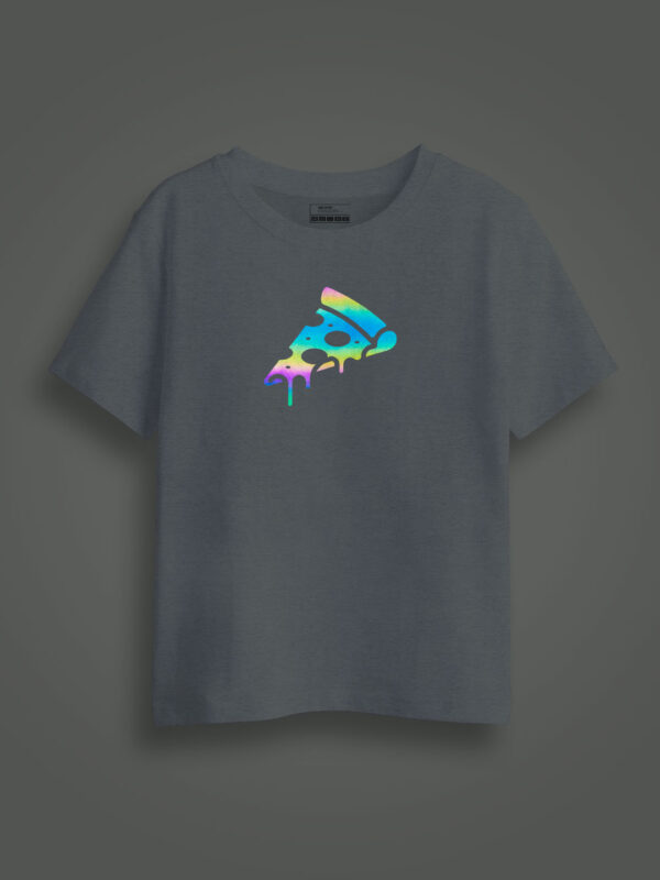 Pizza Slice Rainbow Reflective Kids Glow Tshirt