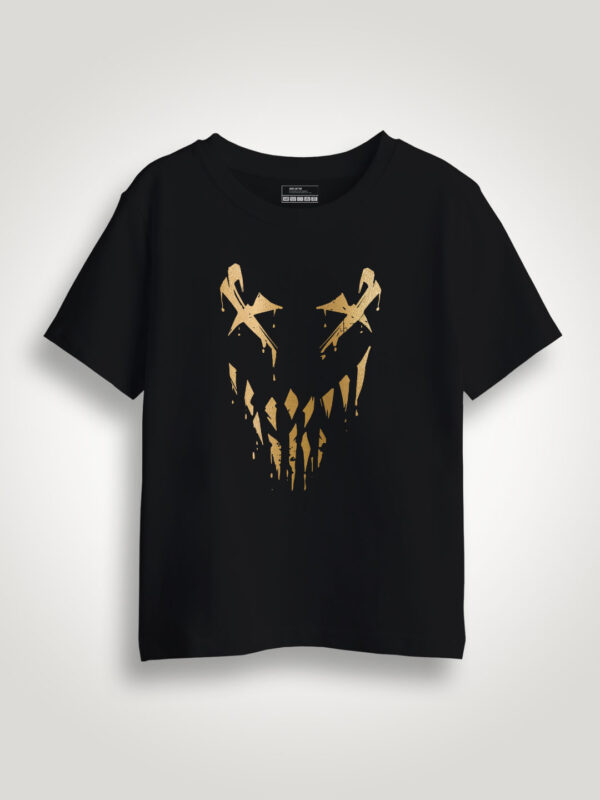 Halloween Smile Gold Printed Kids Tshirt