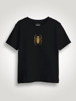 Spider Gold Printed Kids Tshirt