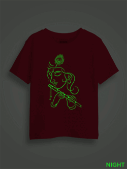 Flute Krishna Kids Glow Tshirt