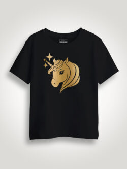 Unicorn Gold Printed Kids Tshirt