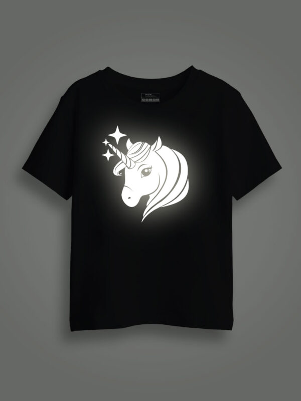 Unicorn Reflective Kids Glow Tshirt