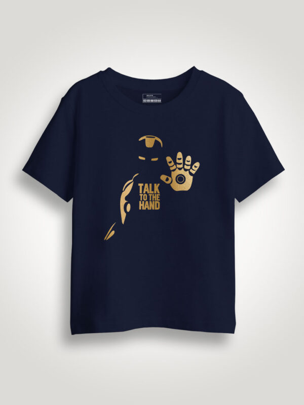 Talk to the Hand Gold Printed Kids Tshirt