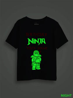 Birthday Ninja Kids Glow Tshirt