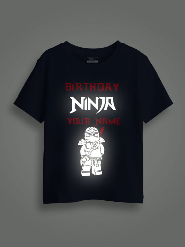 Birthday Ninja Reflective Kids Glow Tshirt