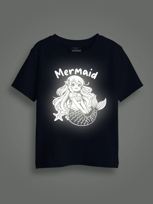 Mermaid Anime Reflective Kids Glow Tshirt