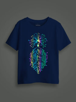 Angle Girl Rainbow Reflective Kids Glow Tshirt