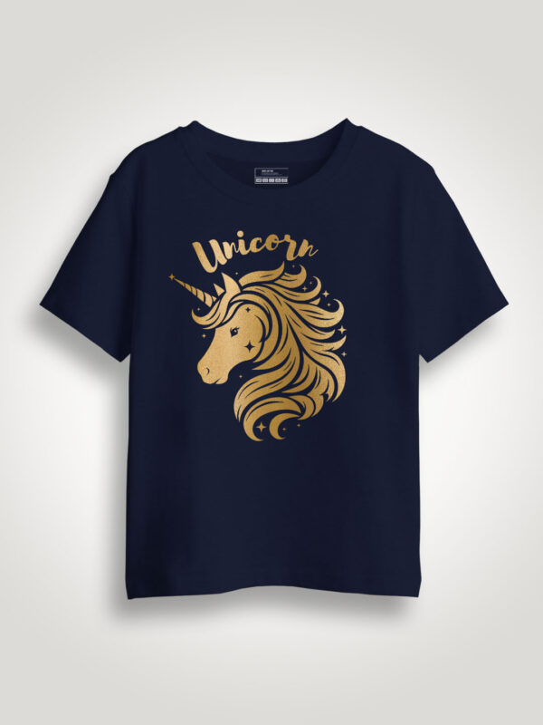 Unicorn Gold Printed Kids Tshirt