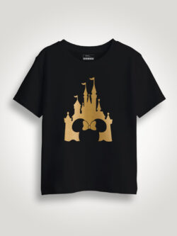 Disney Minni Castle Gold Printed Kids Tshirt