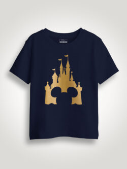 Disney Micky Castle Gold Printed Kids Tshirt