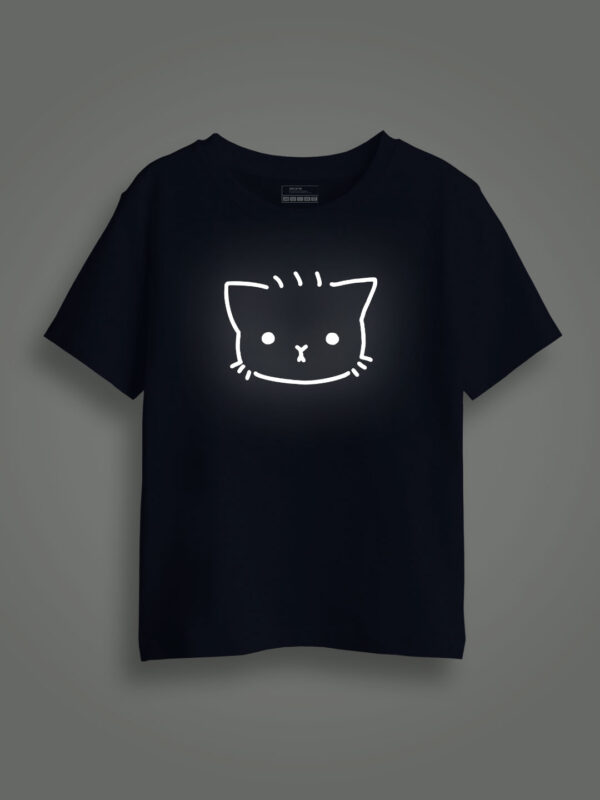 Cute Kitty Reflective Kids Glow Tshirt