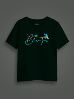 Just Breath Butterfly Rainbow Reflective Kids Glow Tshirt