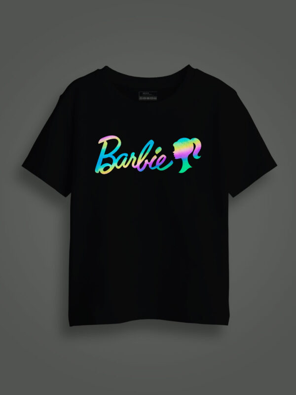 Barbie Rainbow Reflective Kids Glow Tshirt