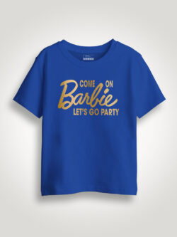 Come on Barbie Gold Printed Kids Tshirt