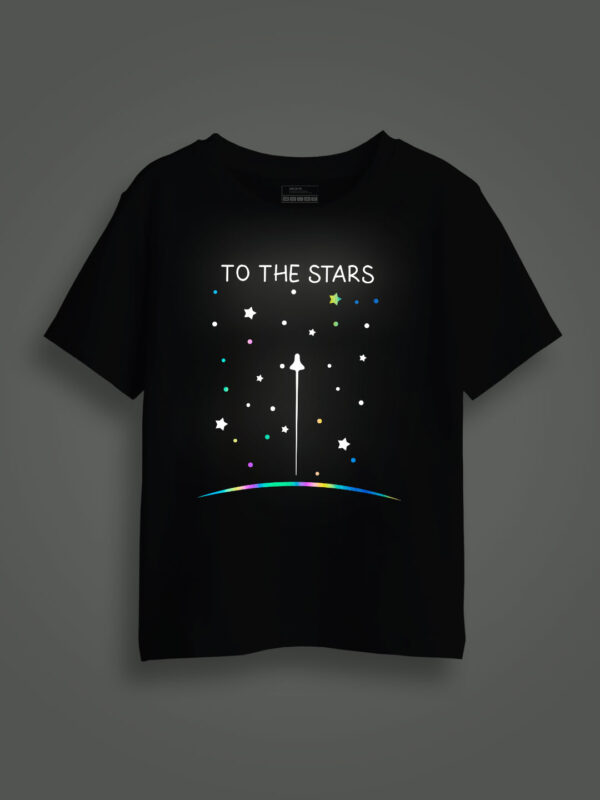 Pilot to the Stars Rainbow Reflective Kids Glow Tshirt