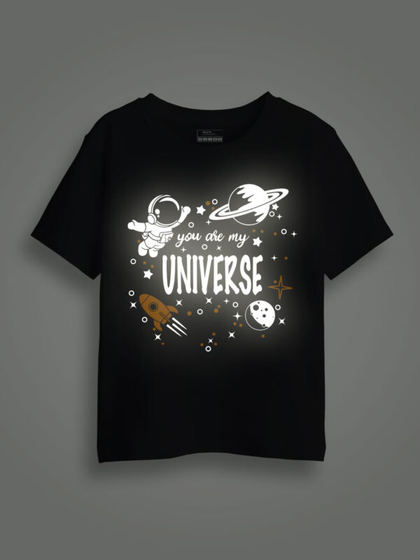 Astronaut Universe Reflective Kids Glow Tshirt