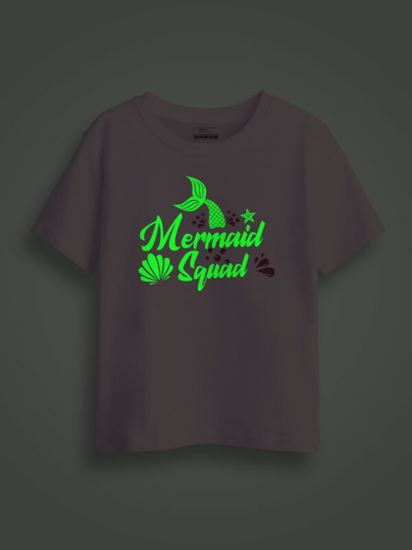 Mermaid Squad Tail Kids Glow Tshirt