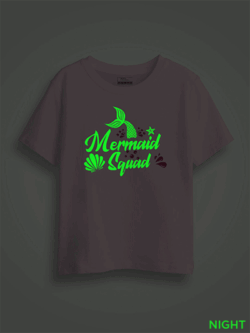 Mermaid Squad Tail Kids Glow Tshirt