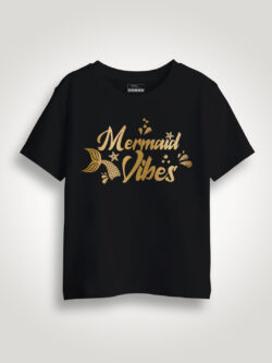 Mermaid Vibes Gold Printed Kids Tshirt