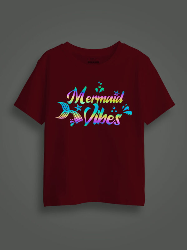 Mermaid Vibes Rainbow Reflective Kids Glow Tshirt