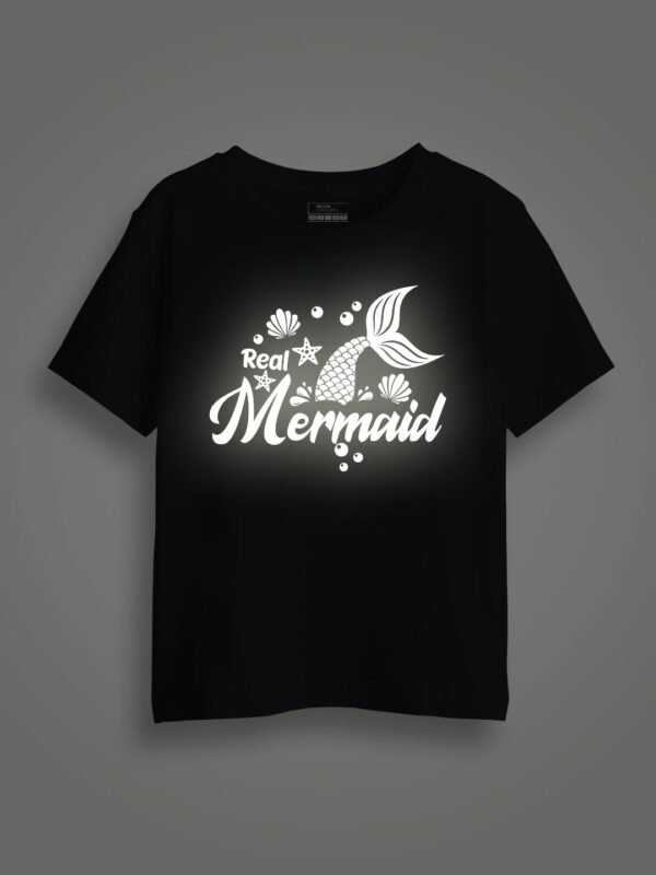 Real Mermaid Reflective Kids Glow Tshirt