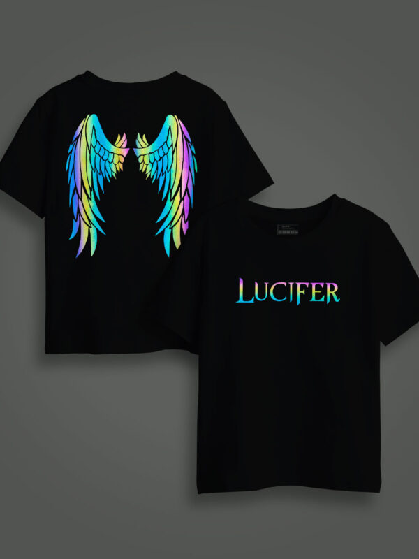 Lucifer Rainbow Reflective Kids Glow Tshirt